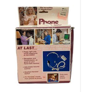 Feather Weight Desk Phone Headset Vintage 1980s In Box National NOS Prop